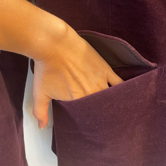 Hennes for H&M Skinny Wale Purple Corduroy Blazer Sz 4 - Picture 3 of 10
